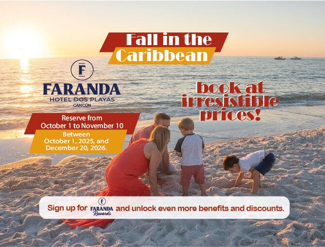 Escapada de Otoño: Cancún a un Precio Irresistible 🍂🌴 Hotel Dos Playas Faranda Cancún Escapada de Otoño: Cancún a un Precio Irresistible 🍂🌴 Hotel Dos Playas Faranda Cancún